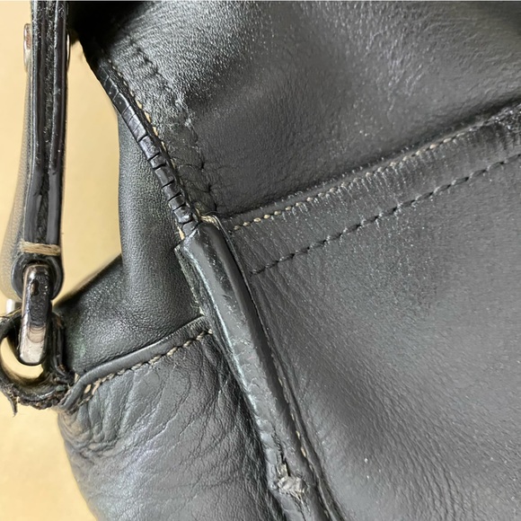 Coach Leather Messenger Bag Briefcase Mens Unisex Large Black Pockets - Picture 12 of 16